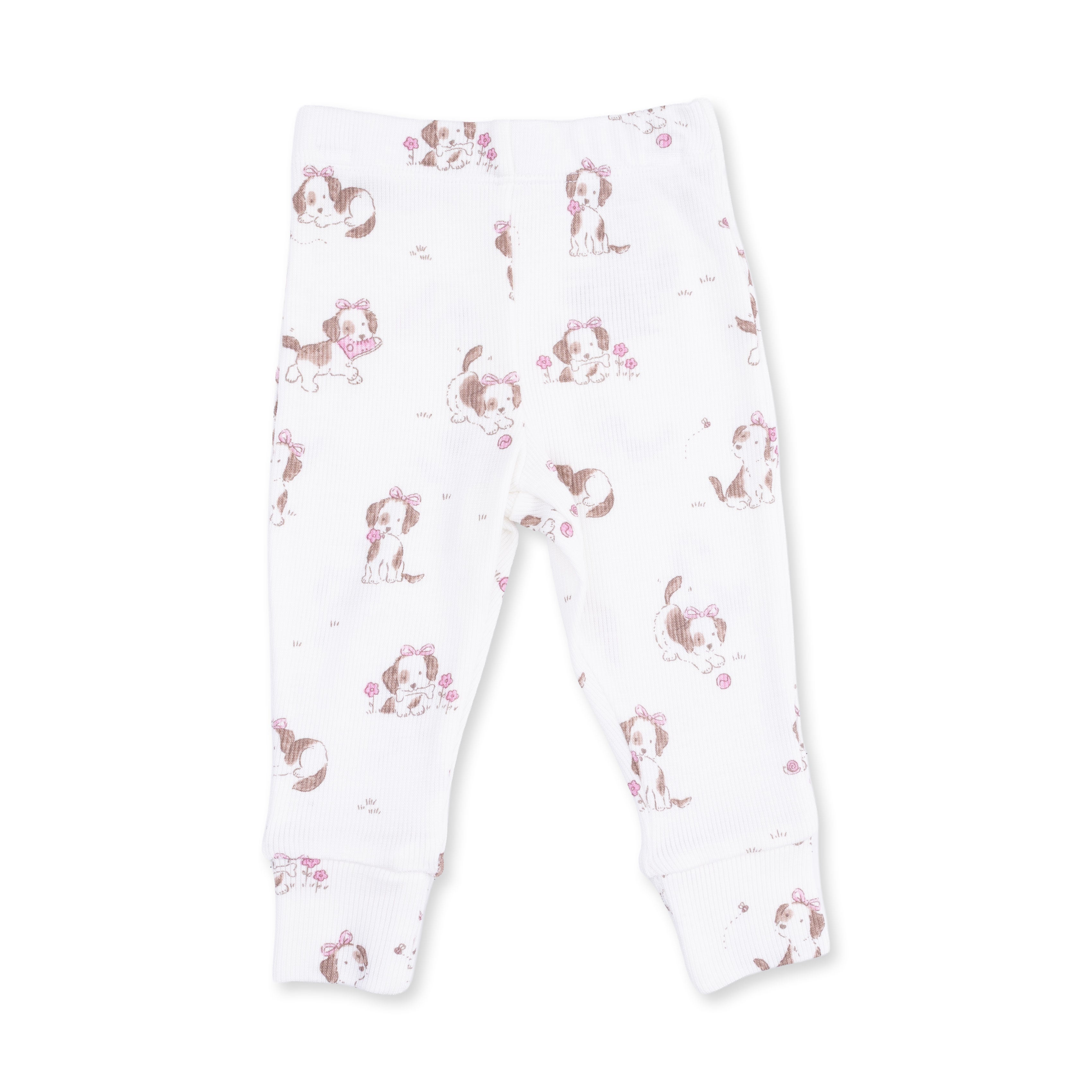 Angel Dear | Explorer Puppy Pink Long Sleeve Ruffle Top and Pant