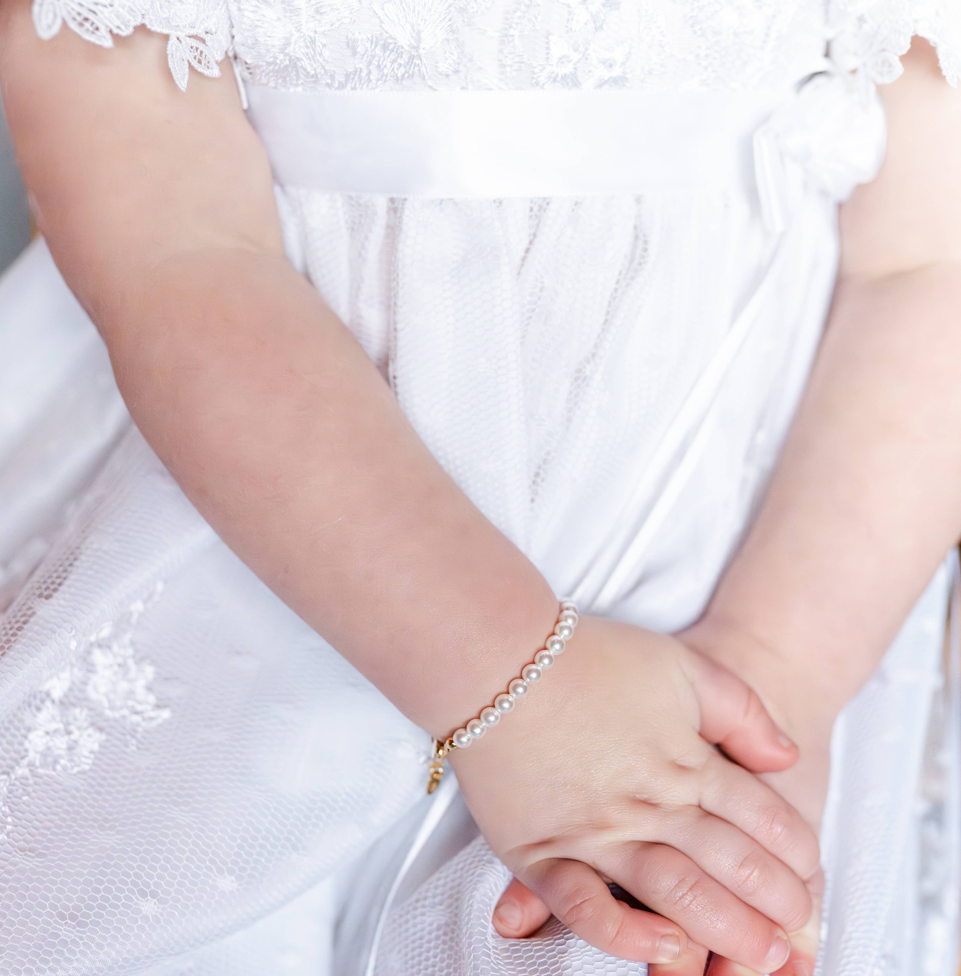 Audrey 14K Gold-Plated Pearl Childs Bracelet