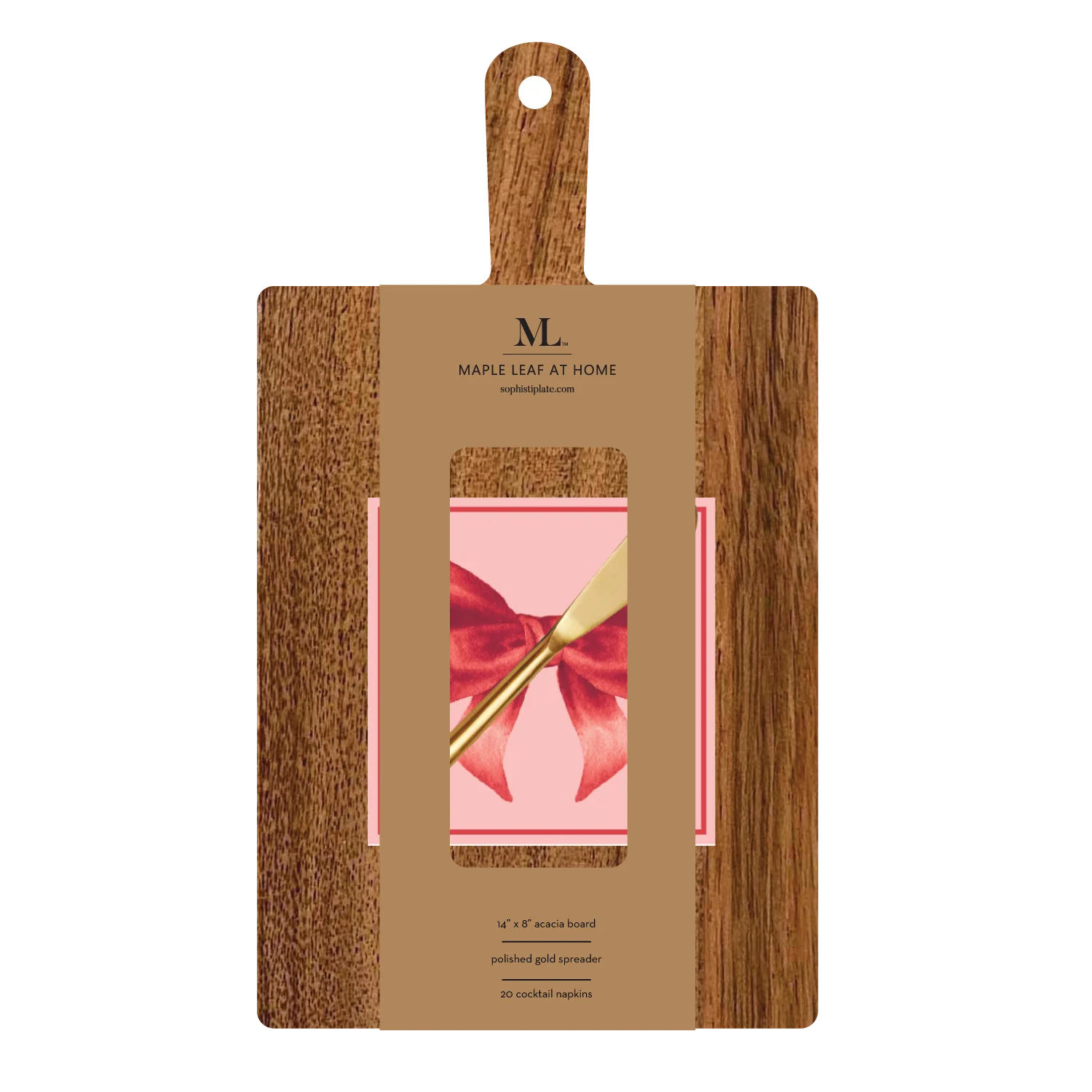 Sophistiplate | `Christmas Bows Cutting Board and Napkin Kit