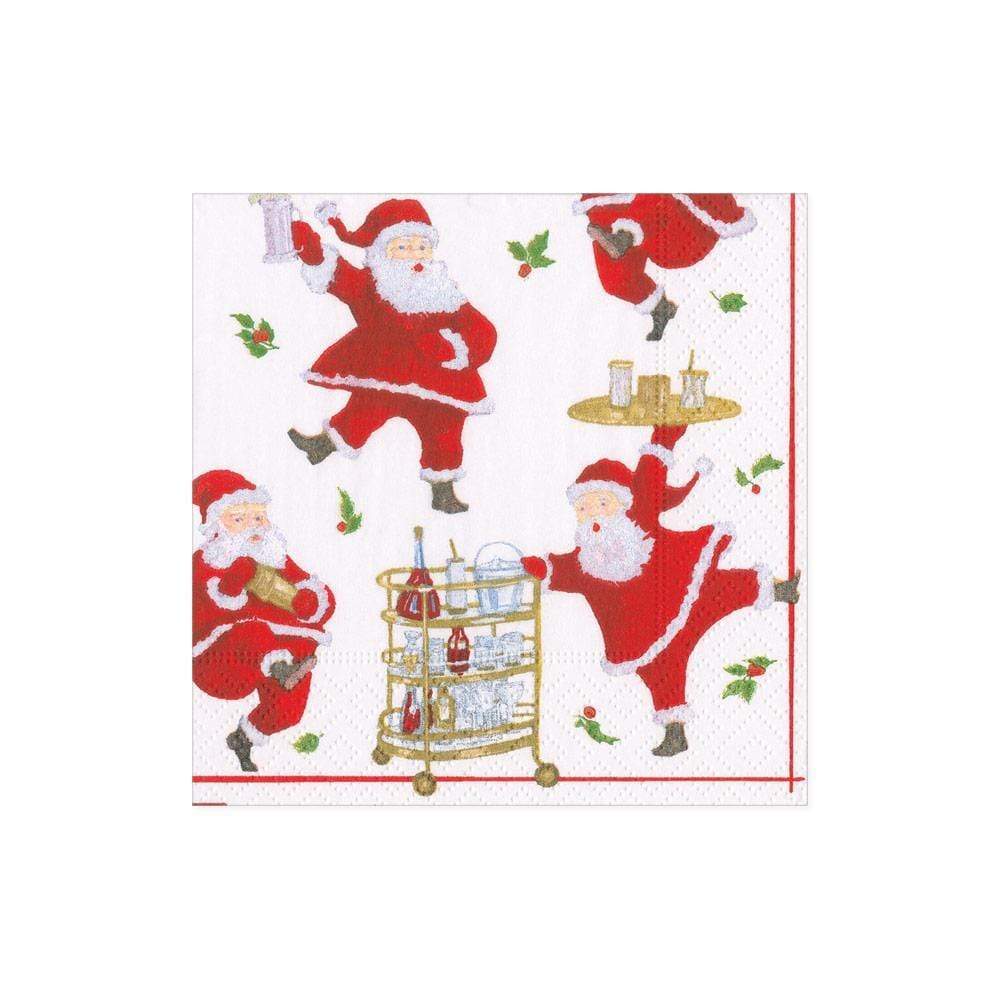 Caspari | Santa Beverage Napkins