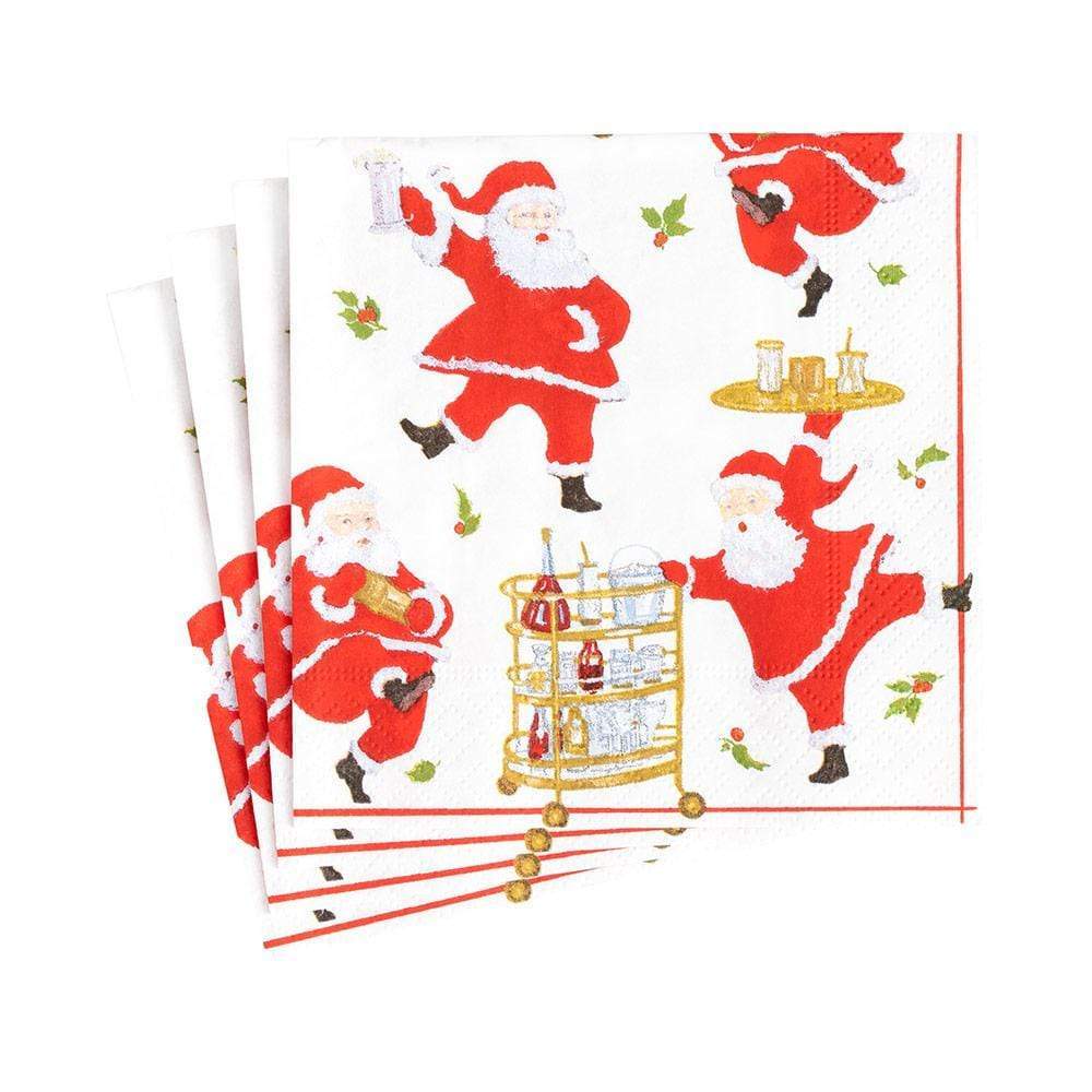 Caspari | Cocktails with Santa Cocktail Napkin