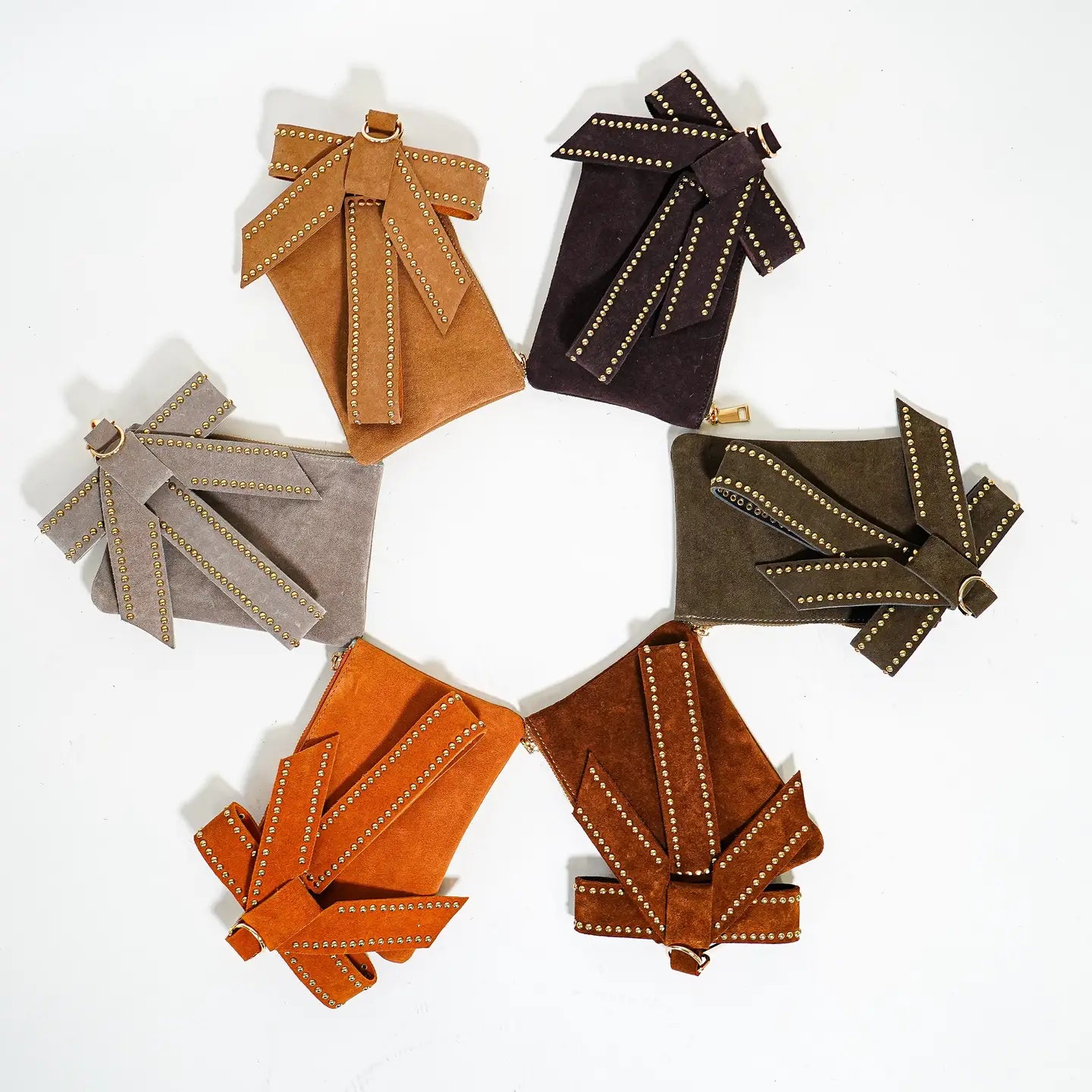 Suede Wristlet with Bow