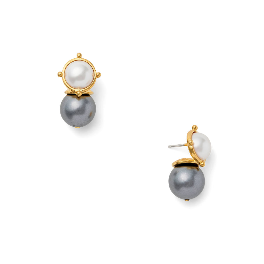 Grey + White Pearl Lady Earring