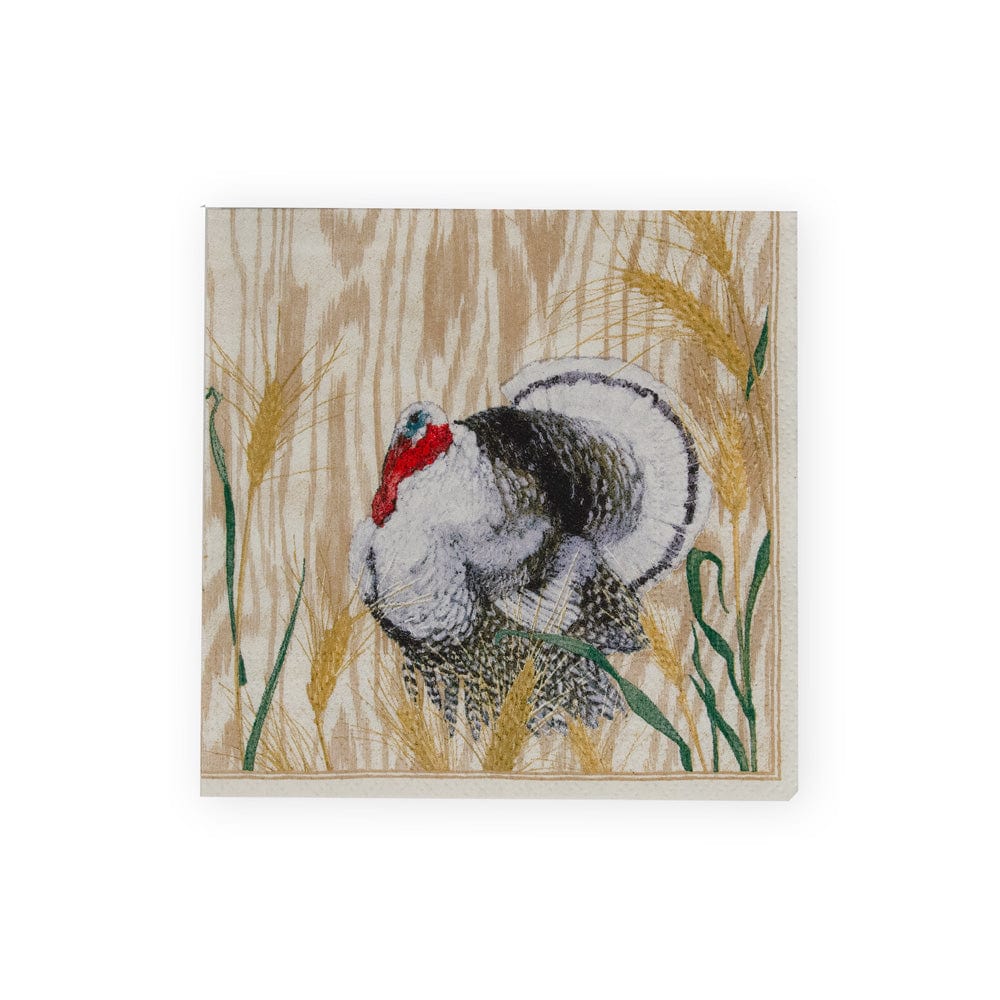 Caspari | Homestead Turkey Cocktail Napkin
