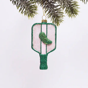 8 Oak Lane | Pickle Ball Glass Ornament