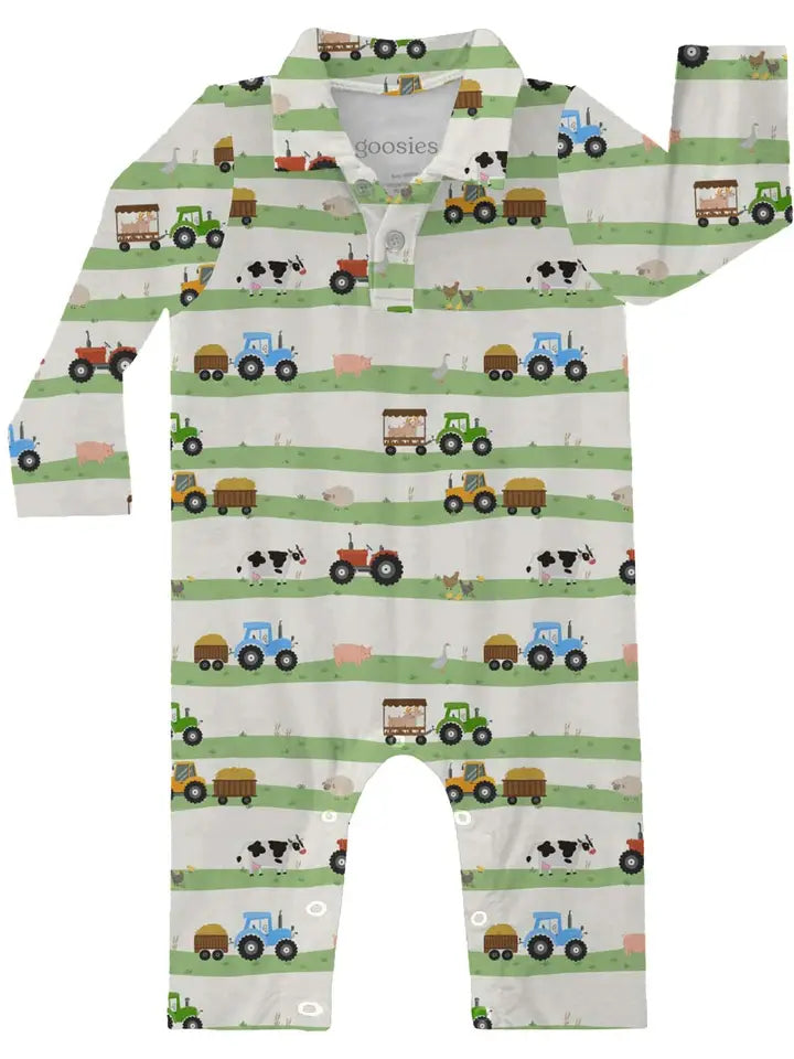 Goosies | Polo Romper Farm Stripes
