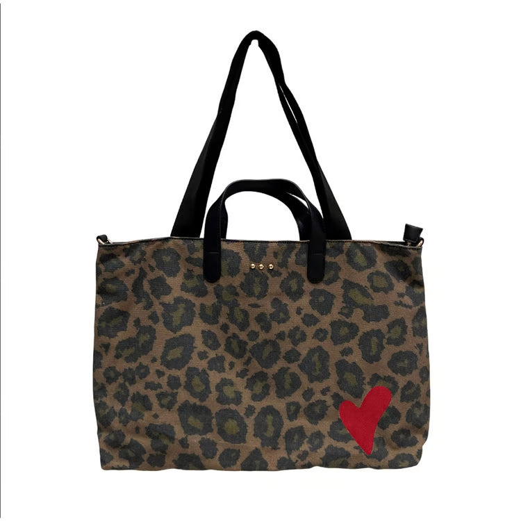 Leopard Chelsie Canvas Printed Tote