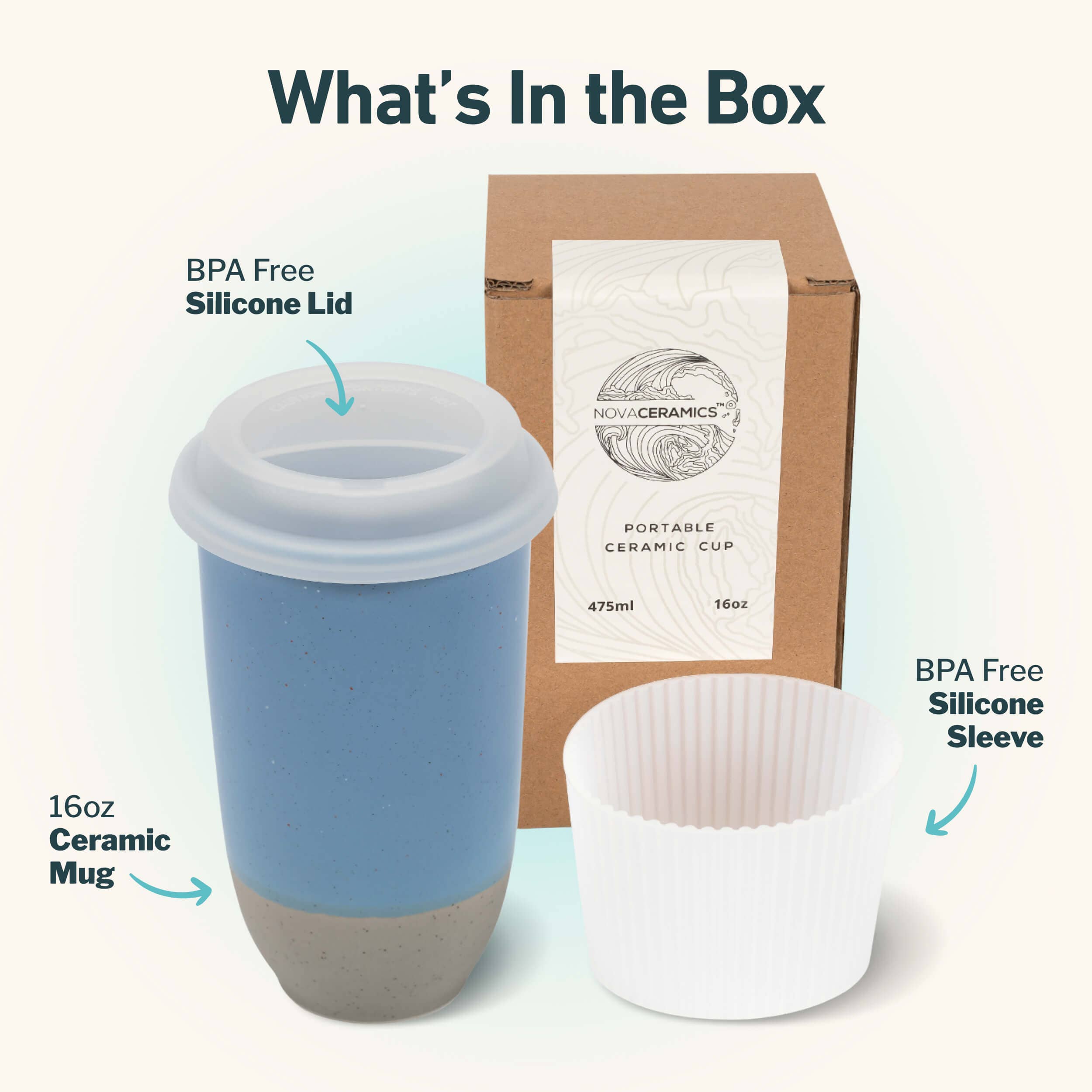 Coastal Drift Ceramic Travel Mug – 16oz Reusable Cup