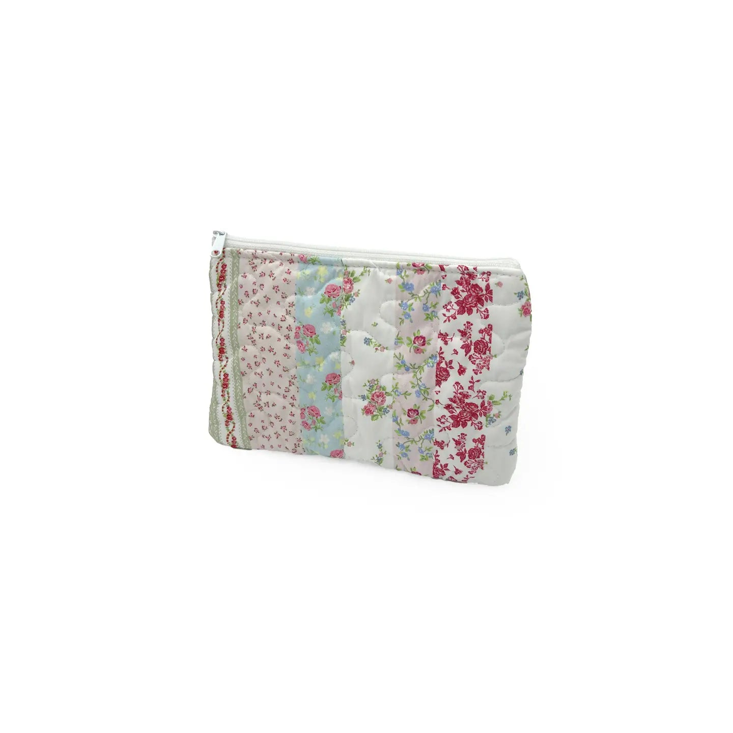 Lynette Patchwork Stripe Quilted Cosmetic Bag