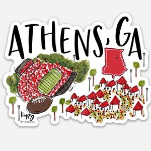 Happy by Rachel | College Town Stickers - Athens