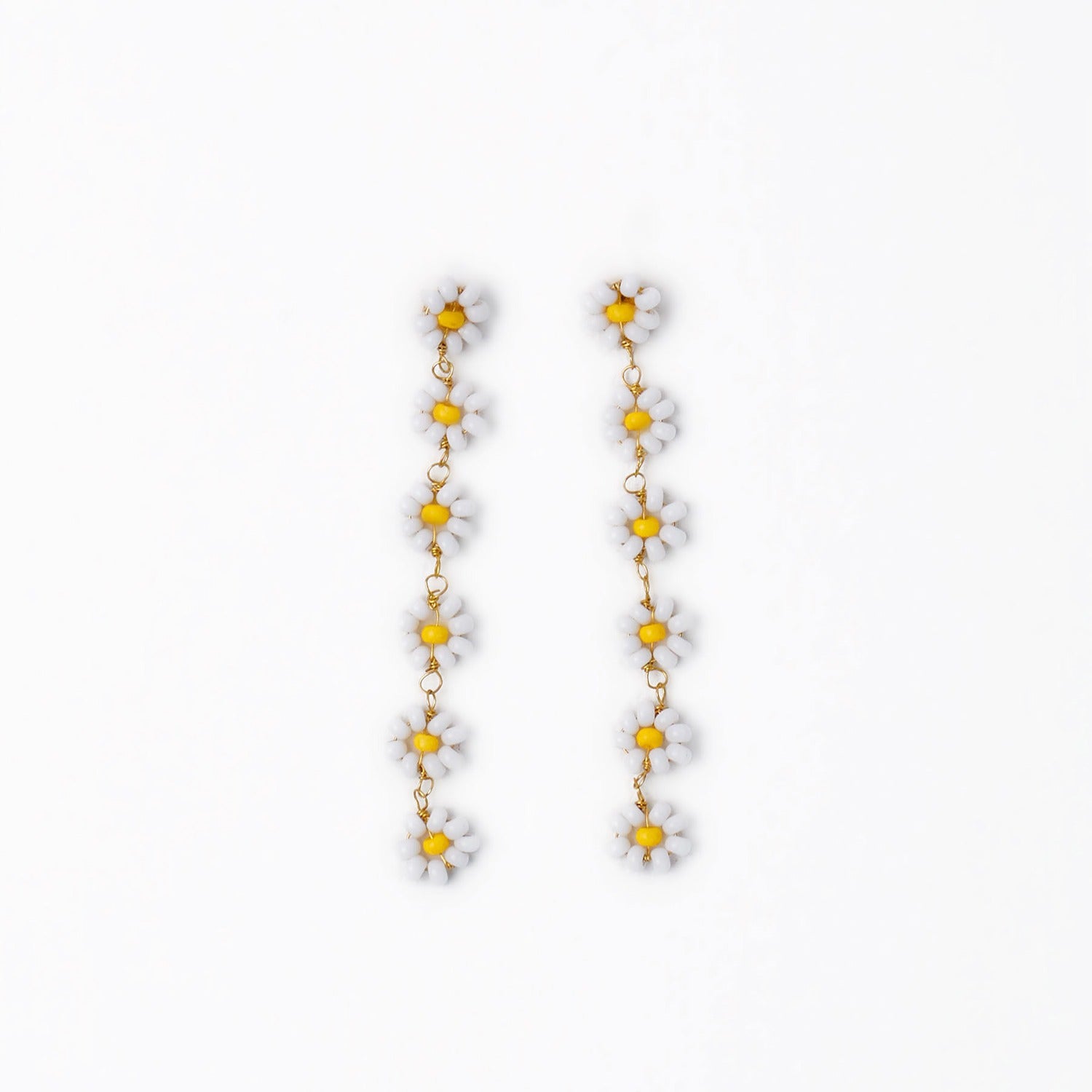 Amanda Flower Beaded Dangle Earrings