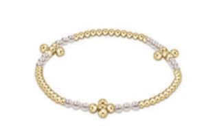 eNewton | Signature Cross Gold Bliss Pattern 2.5mm Bracelet - Pearl
