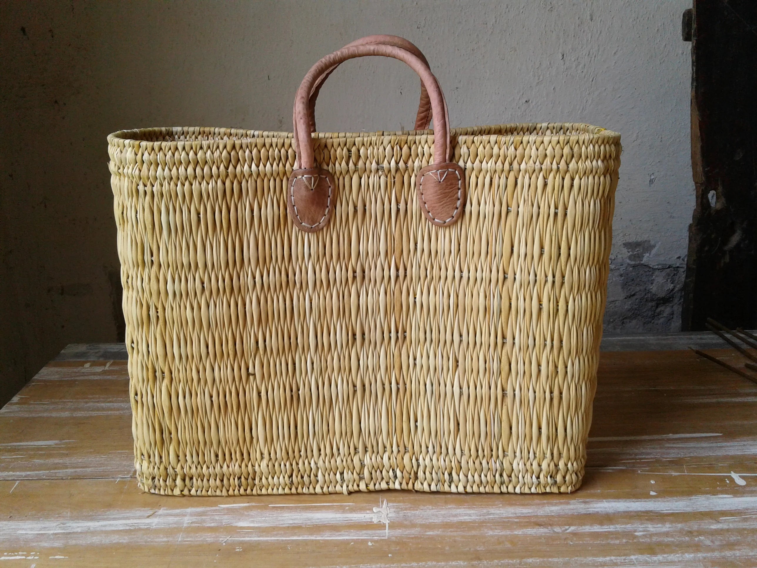 Moroccan Tote with Leather Handle