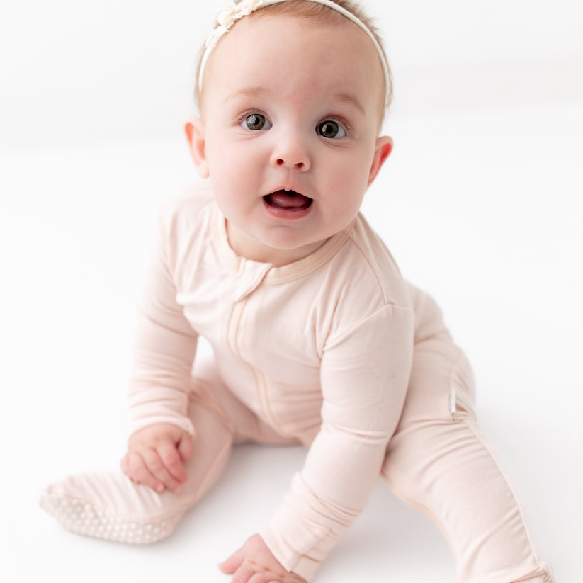 bamboo little | Pink Zippered Footie