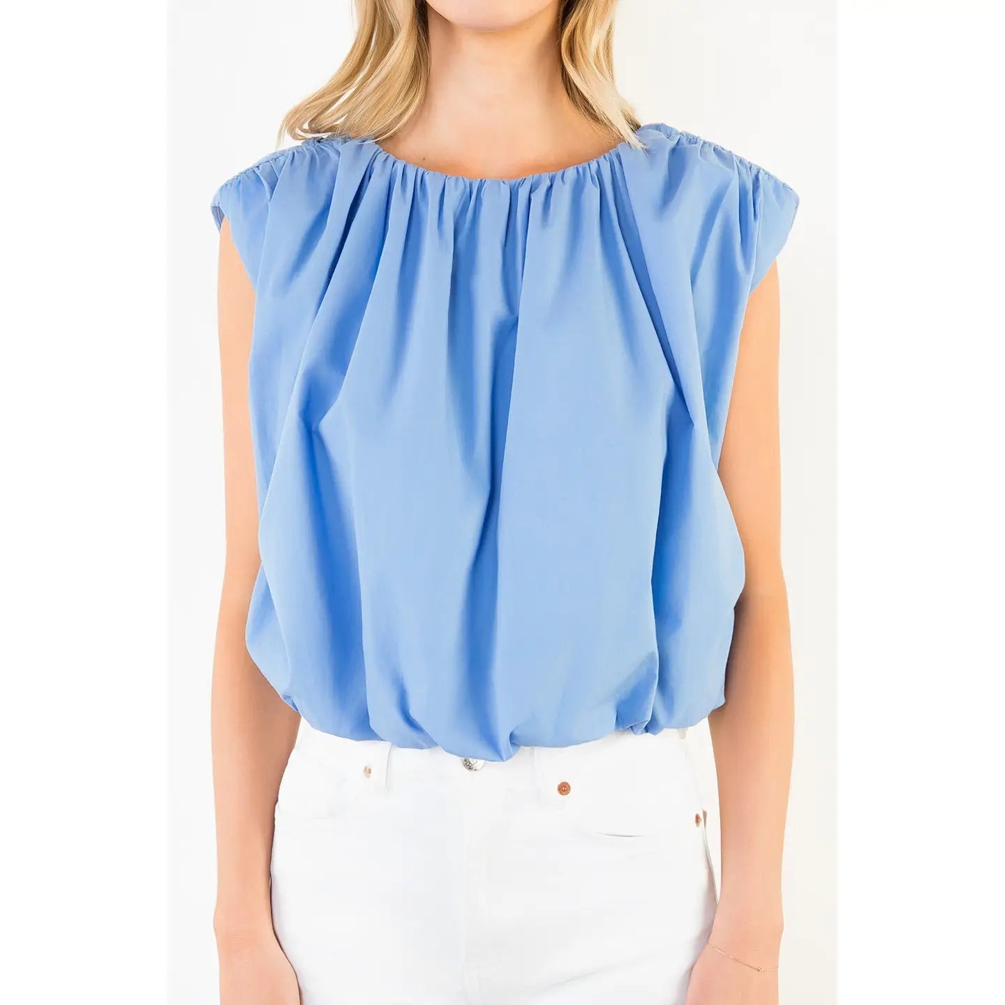 Olivia Sleeveless Bubble Top