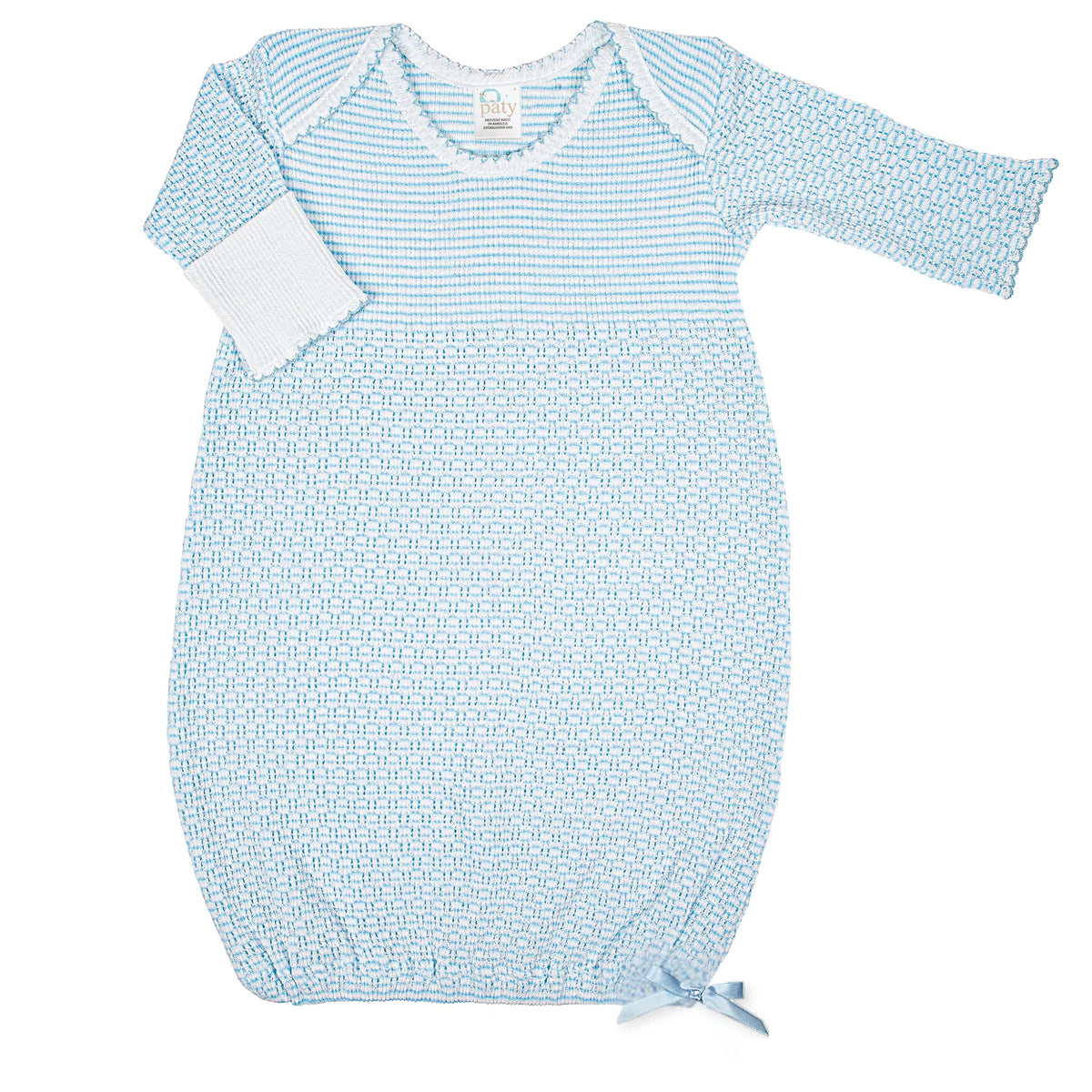 Patyknit Solid Color Lap Shoulder Day Gown
