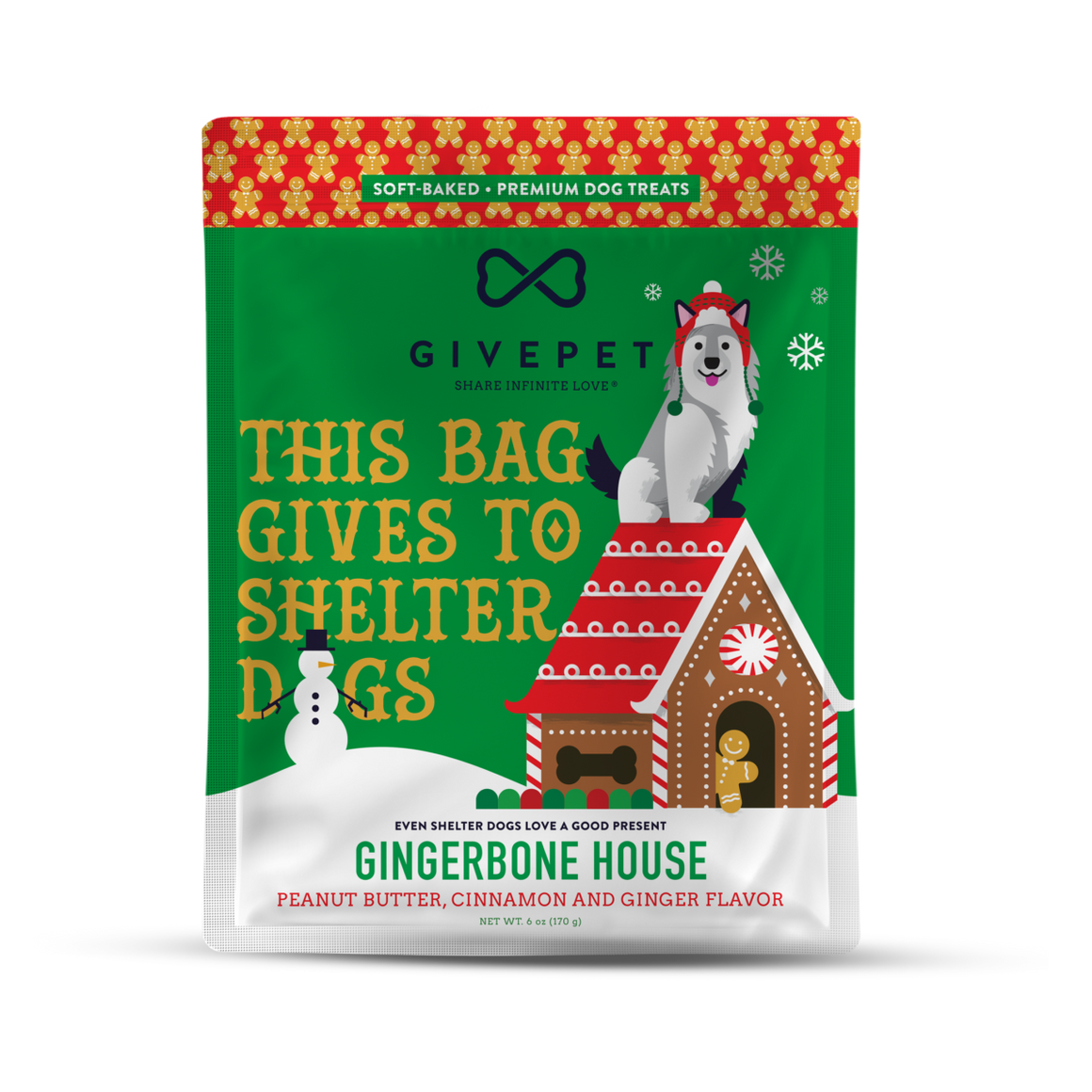 GIVEPET | Ginger Bone House Holiday Dog Treats