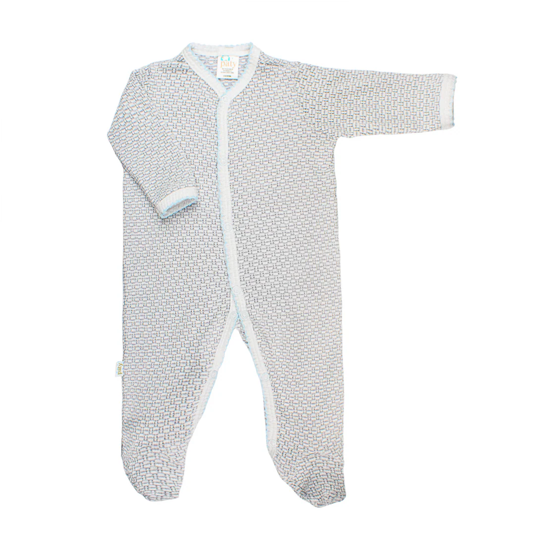 Paty | Knit Footie Grey/Blue