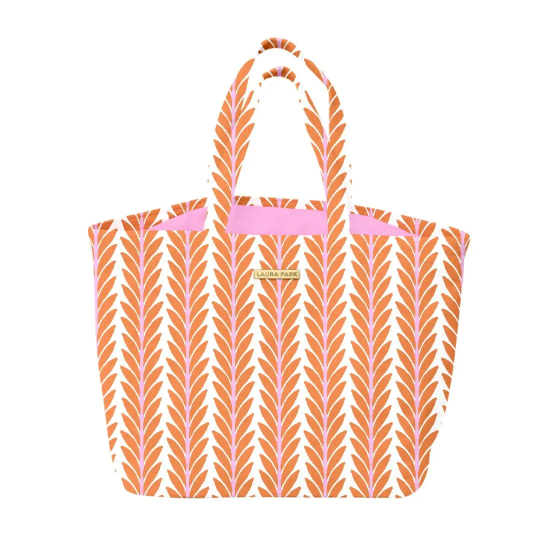 Frond Orange Beach Tote