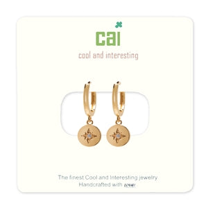 CAI | Gold Compass Huggie Earring