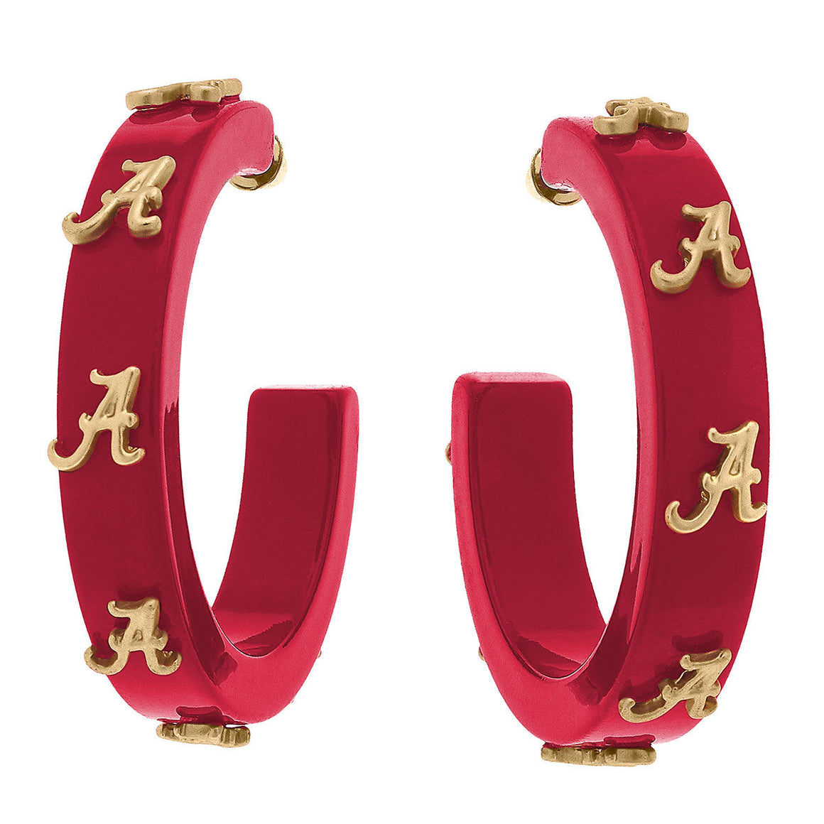 Canvas | Alabama Crimson Tide Resin Logo Hoop Earrings