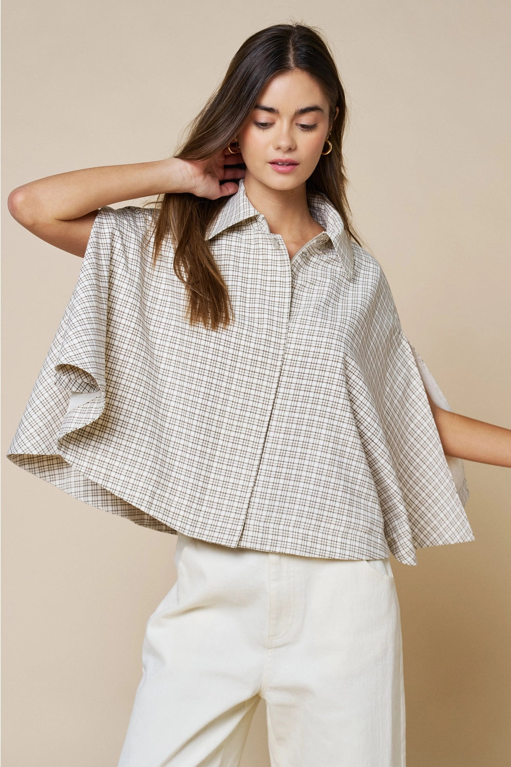 Taylor Plaid Poncho Jacket
