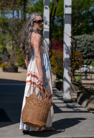 Luca Macrame Diamond and Crochet Straw Handbag