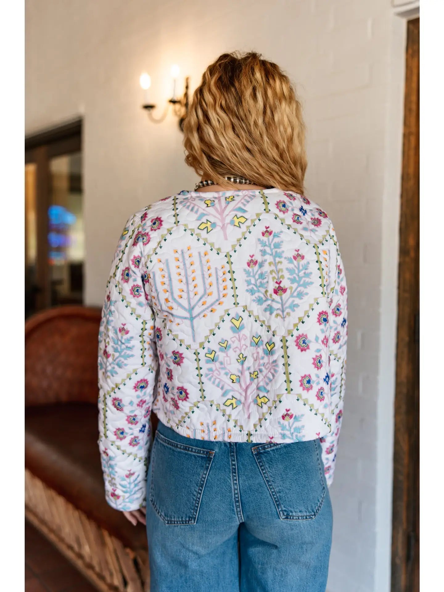 Quilted Cropped Jacket - Tavi White