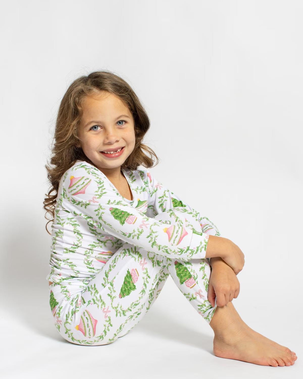 Nutcracker Trellis Kid's Long Sleeve Christmas Pajamas
