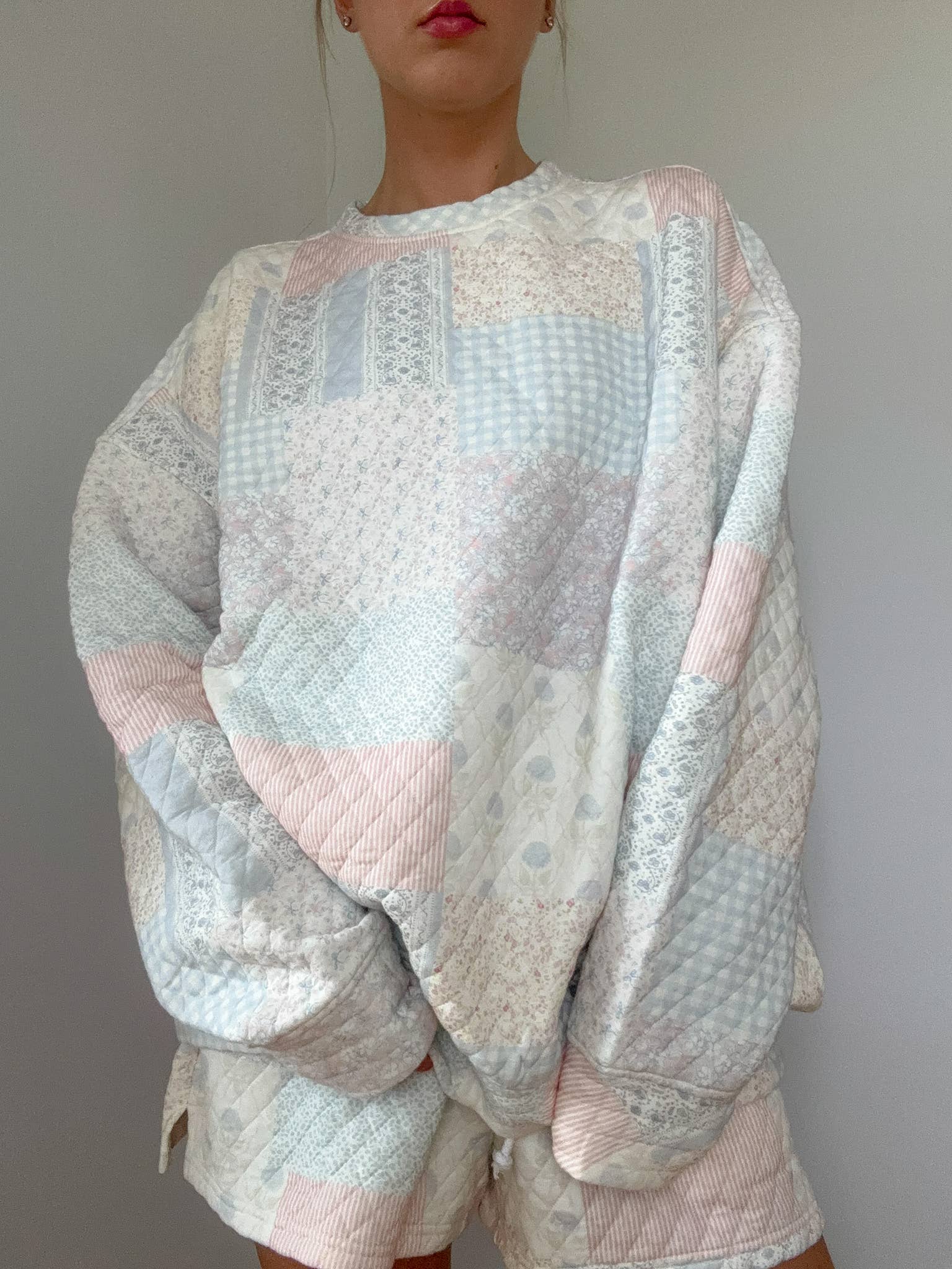 Shades Of Blue Quilted Pastel Sweatshirt