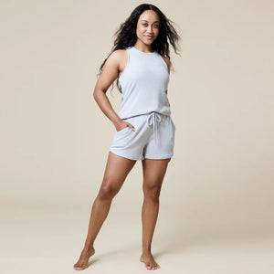 Softies | Rib Dream Racerback Short Set in Grey