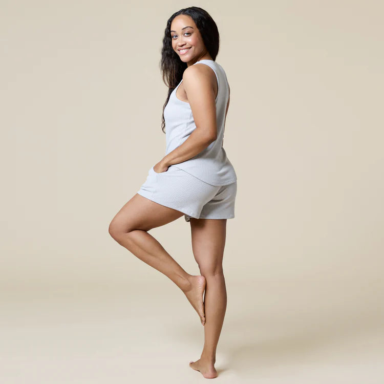 Softies | Rib Dream Racerback Short Set in Grey