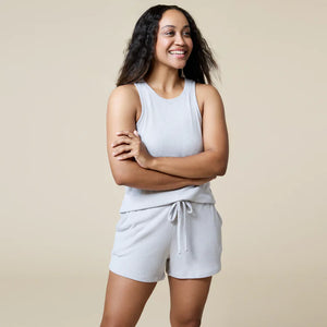 Softies | Rib Dream Racerback Short Set in Grey