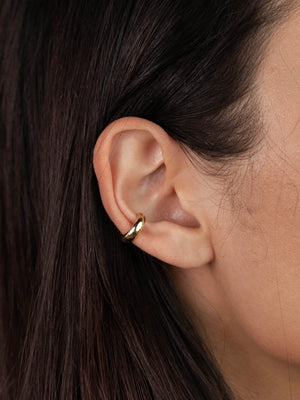 JaxKelly || Gold Cuff Earrings - Bold Smooth