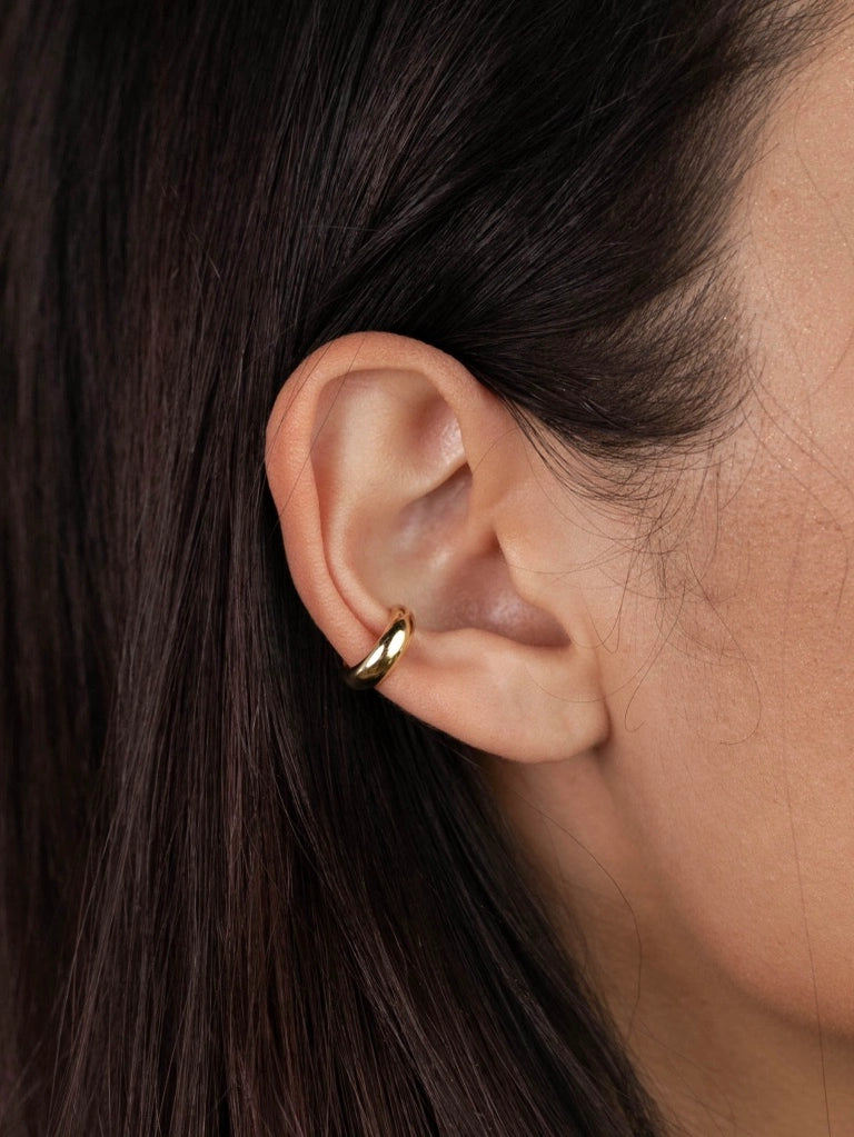 JaxKelly || Gold Cuff Earrings - Bold Smooth