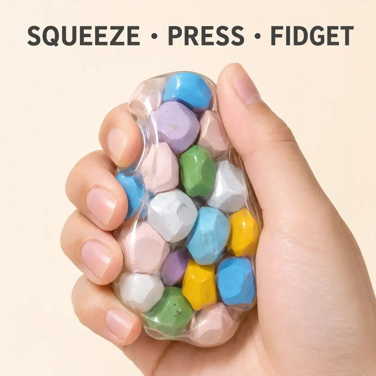 Rainbow Wooden Block Crunchy Squishy Ball
