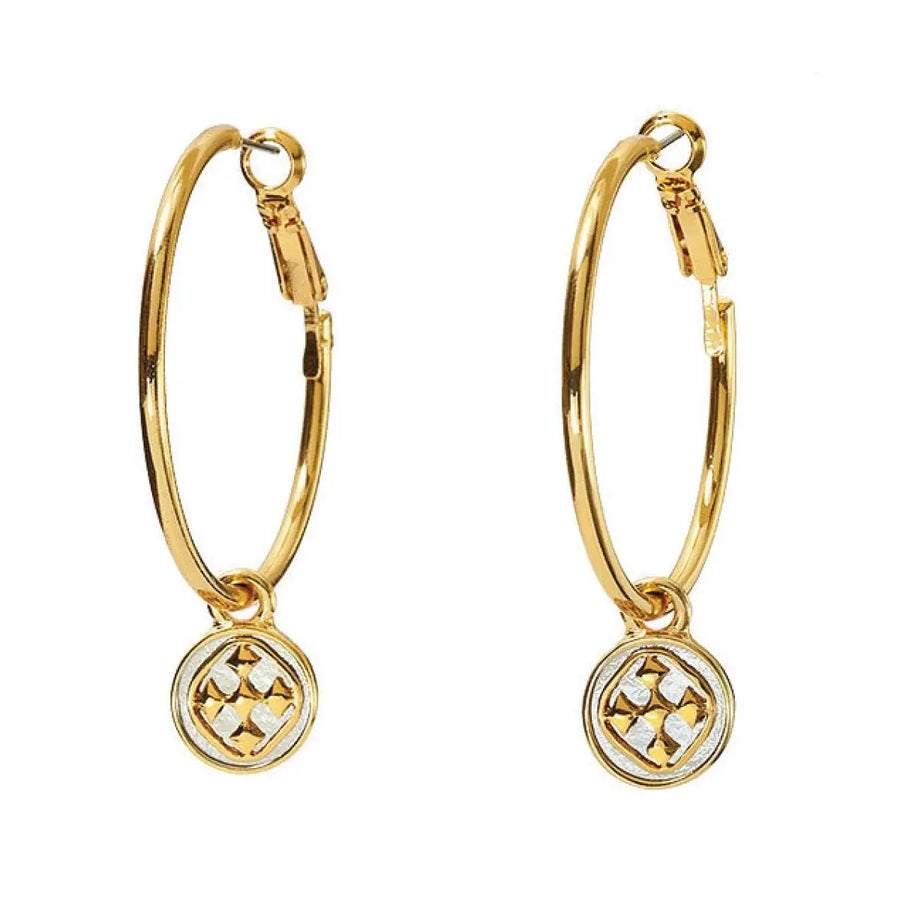 Gracewear Collection | Linked Medallion Hoop Earrings