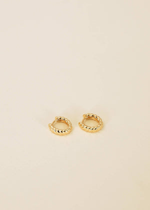 Small Channel Gold Hoop Earrings