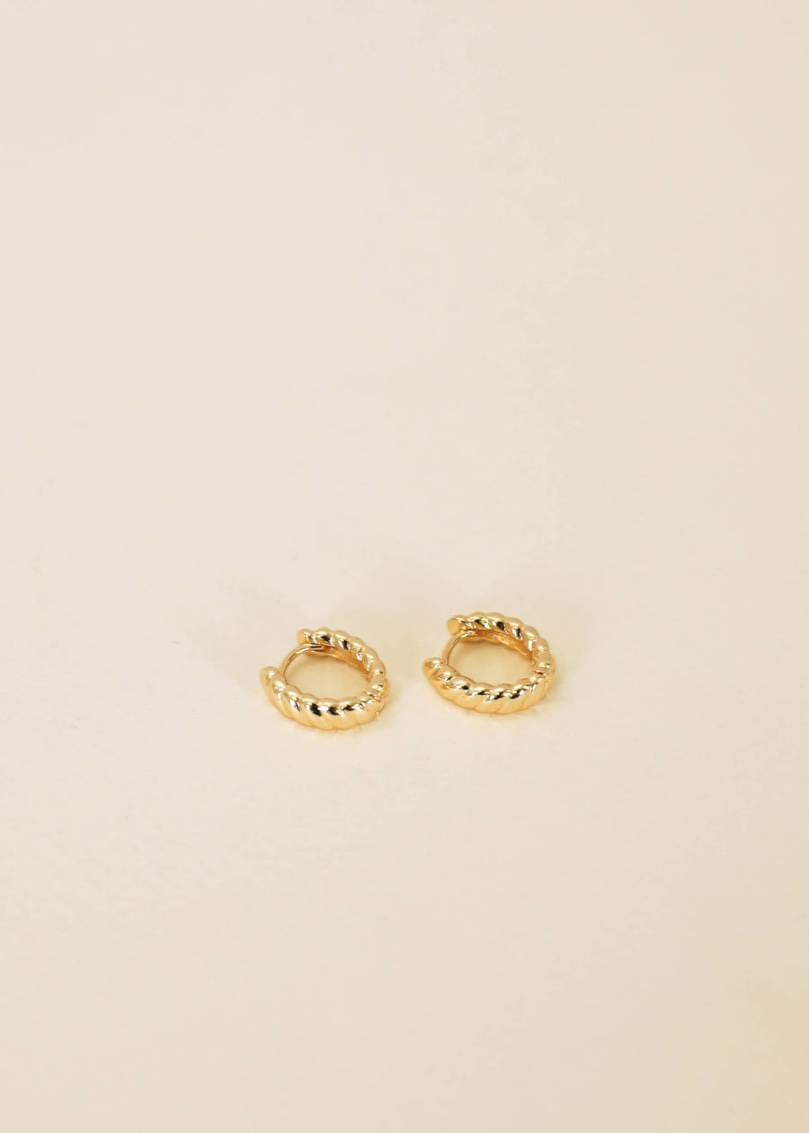 Small Channel Gold Hoop Earrings