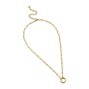 Gracewear | Gold paperclip choker with flower charm