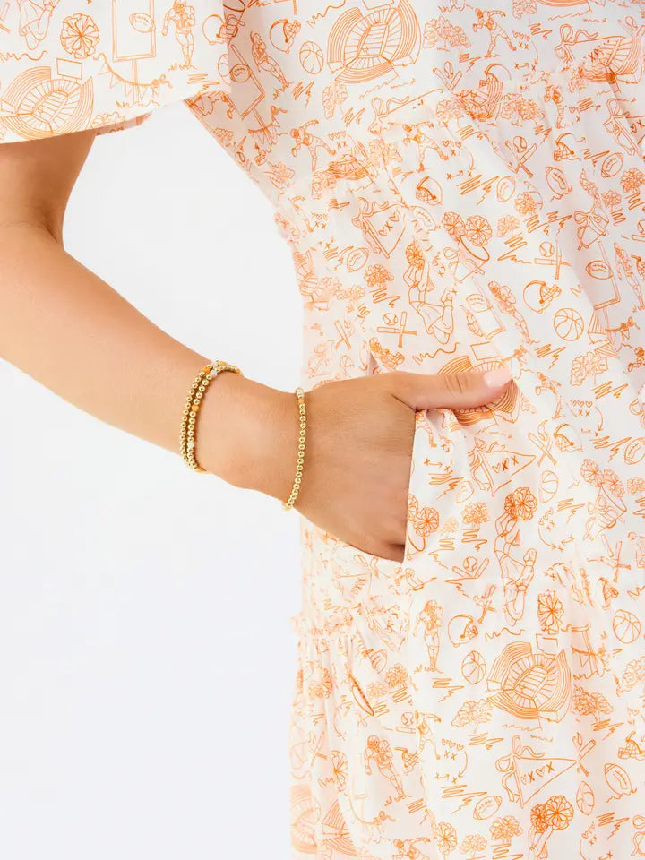 Ivy Mini Team Orange Toile Dress
