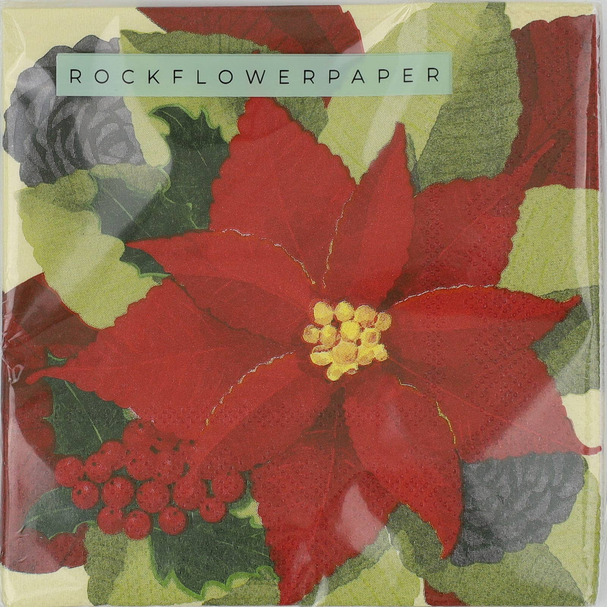 Poinsettia Paper Cocktail Napkins