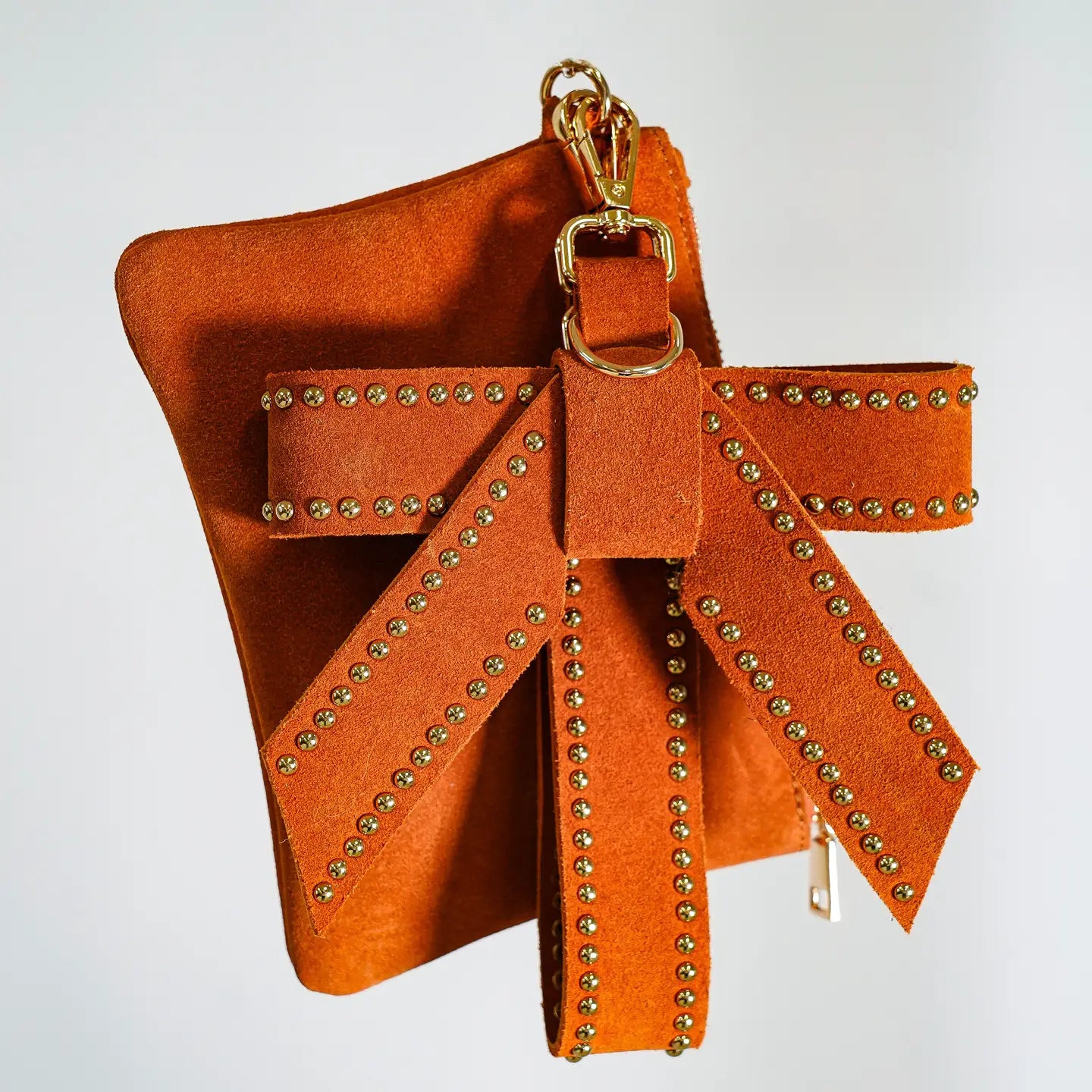 Suede Wristlet with Bow