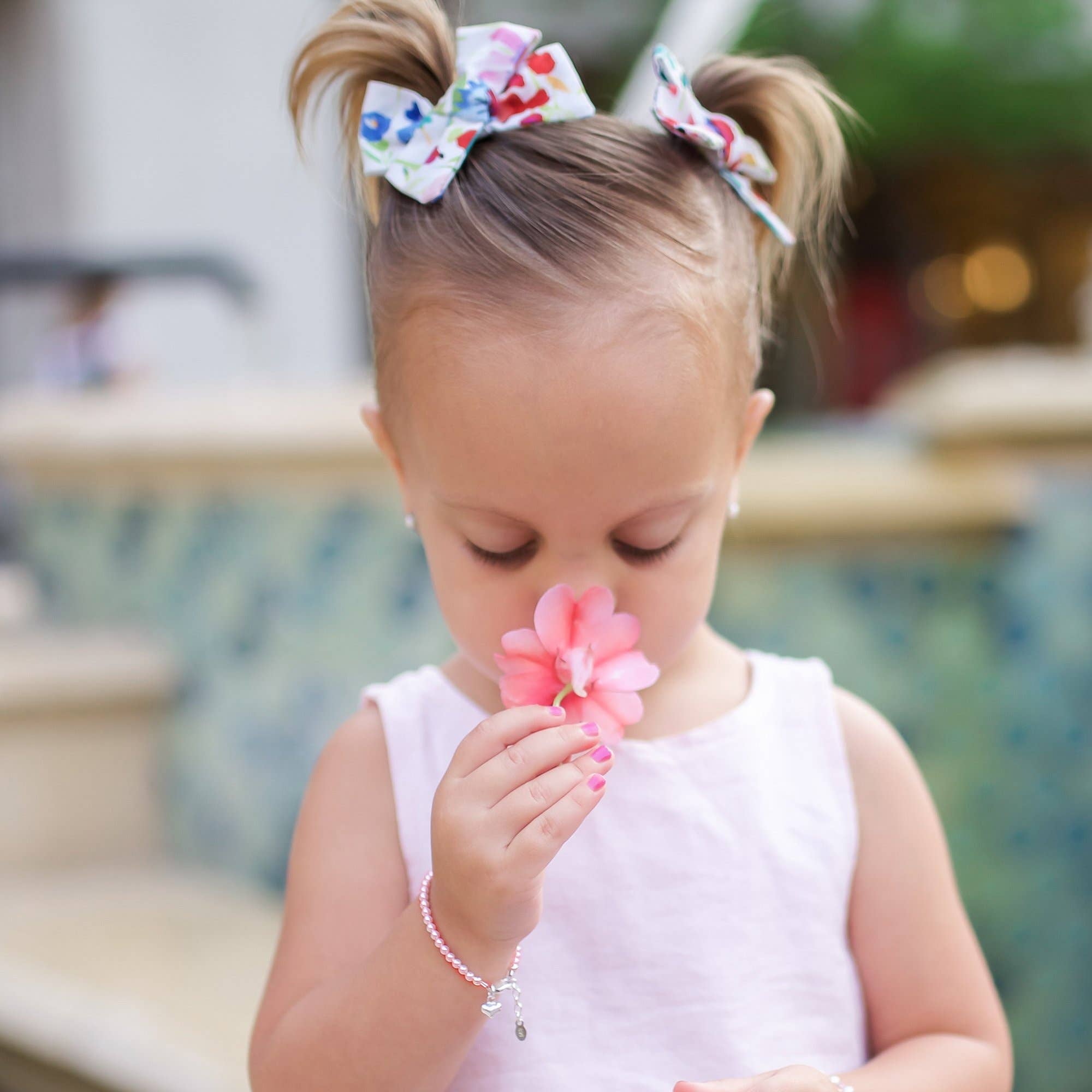 Girls Sterling Silver Serenity Dainty Pink Pearl Bracelet Baby Gift