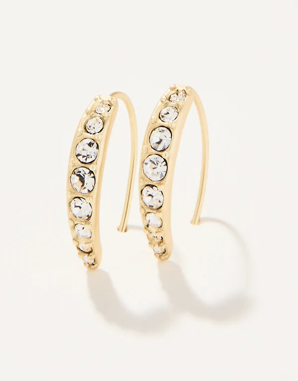 Spartina 449 | Sparkle Arc Hoop Earrings Crystal