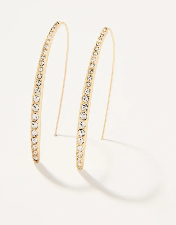 Spartina 449 | Sparkle Arc Hoop Earrings Crystal