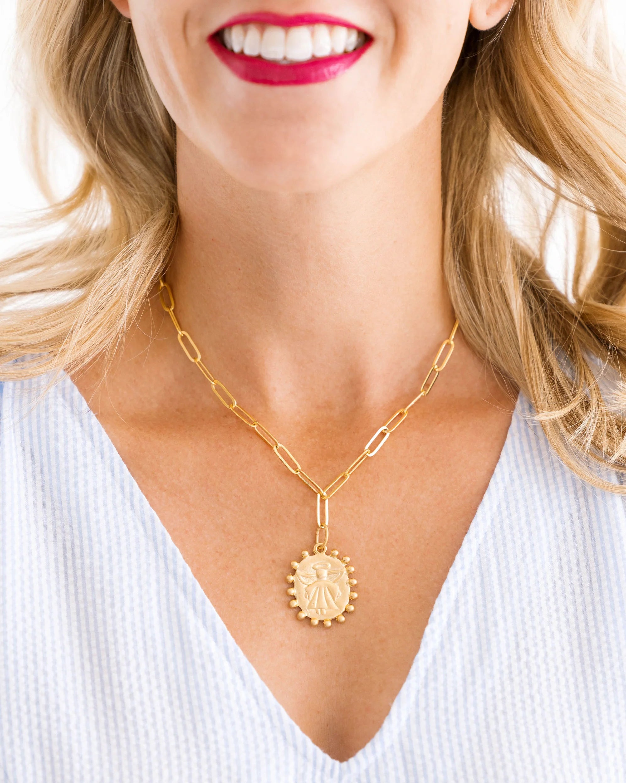 Susan Shaw | Gold Angel "Always With You" Necklace