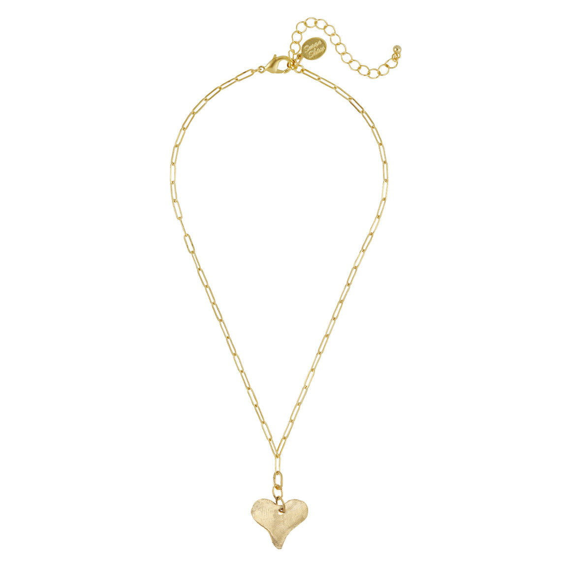 Susan Shaw | 16" Gold Paperclip Chain with Heart