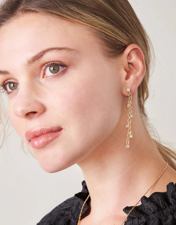 Spartina 449 | Swinging Chain Earrings Crystal