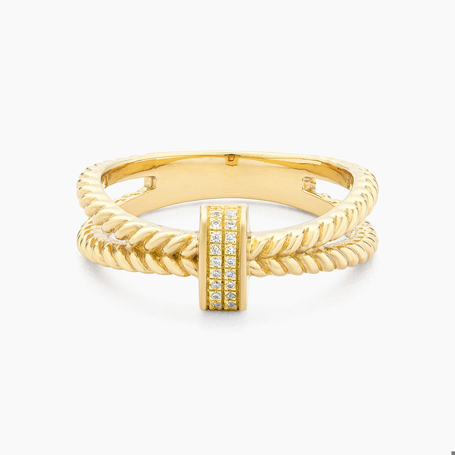 Gold & Diamond Meet Me Half Way Statement Ring